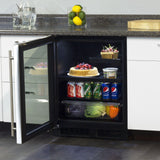 24-In Low Profile Built-In Beverage Refrigerator with Door Swing - Left