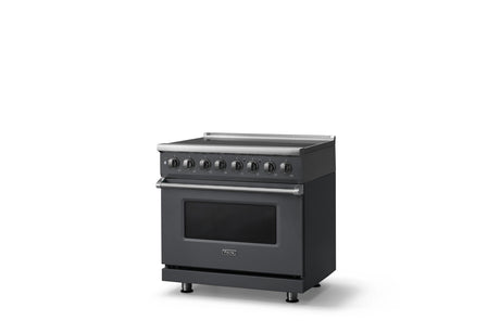 36"W. Induction Range (Finish: Cast Black, Trim: Polished Chrome)