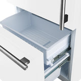 Forno Milano 2-Piece 62-Inch Freestanding Dual Bottom Freezer Refrigerator, White - 34.4 cu.ft, Touch Control, Ice Maker