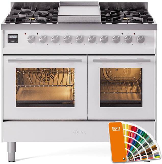 Professional Plus II 40 Inch Dual Fuel Natural Gas Freestanding Range in RAL Custom Color with Trim