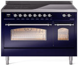 Nostalgie II 48 Inch Electric Freestanding Range in Blue with Chrome Trim