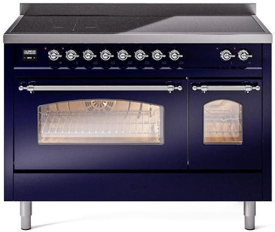 Nostalgie II 48 Inch Electric Freestanding Range in Blue with Chrome Trim