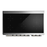 ILVE UMIB48QNR3BUB Majestic III 48 inch Induction Range with 6 Elements, 5.02 cu. ft. Total Oven Capacity (Solid Door, Burgundy, Burnished)