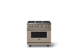 36"W. Sealed Burner Gas Range (Burner: 6b, Finish: Nantucket, Trim: Polished Chrome, Fuel: Propane)