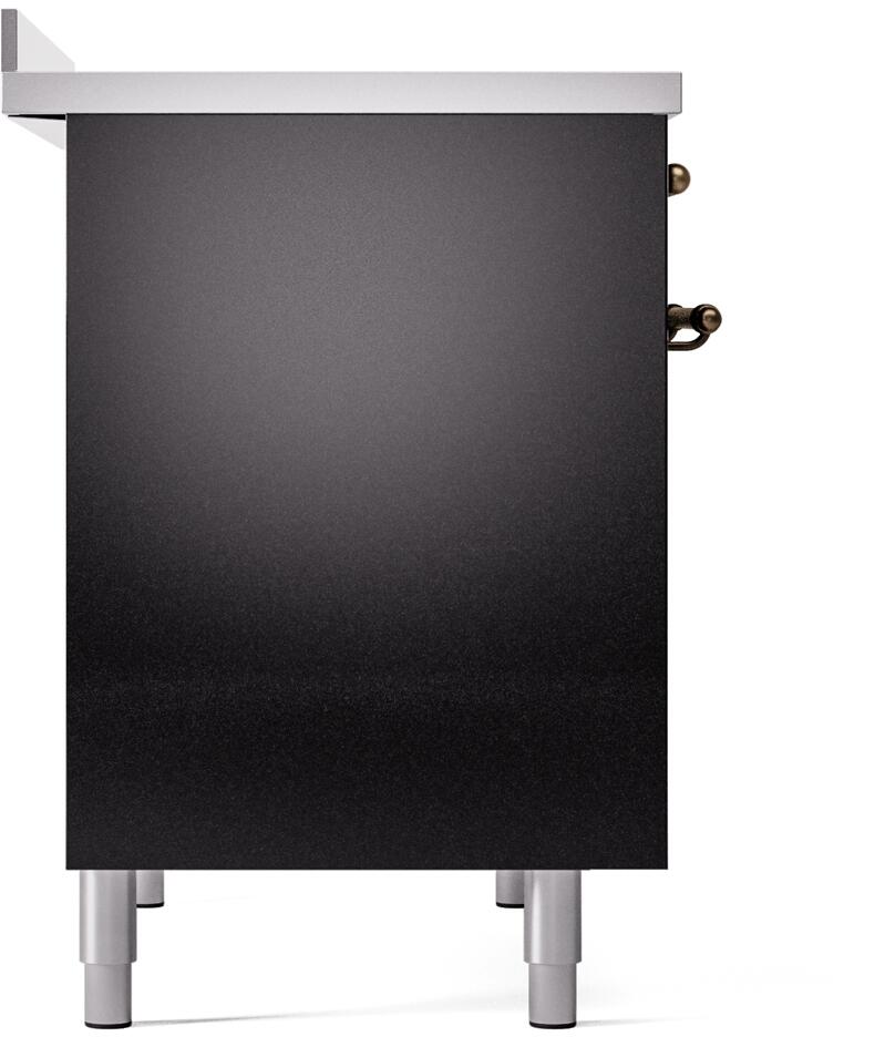 Nostalgie II 40 Inch Electric Freestanding Range in Glossy Black with Bronze Trim