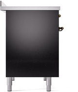 Nostalgie II 40 Inch Electric Freestanding Range in Glossy Black with Bronze Trim