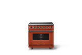 36"W. Induction Range (Finish: Spiced Cider, Trim: Brushed Brass)
