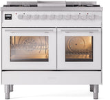 Professional Plus II 40 Inch Dual Fuel Natural Gas Freestanding Range in White with Trim