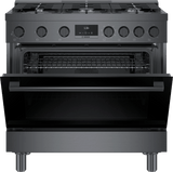 800 Series Dual Fuel Freestanding Range 36" Black Stainless Steel
