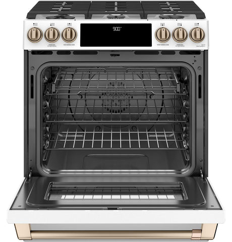 Café™ 30" Smart Slide-In, Front-Control, Dual-Fuel Range with Warming Drawer