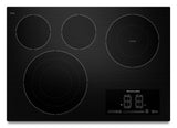 30" Electric Cooktop with 4 Radiant Elements and Touch-Activated Controls - Black