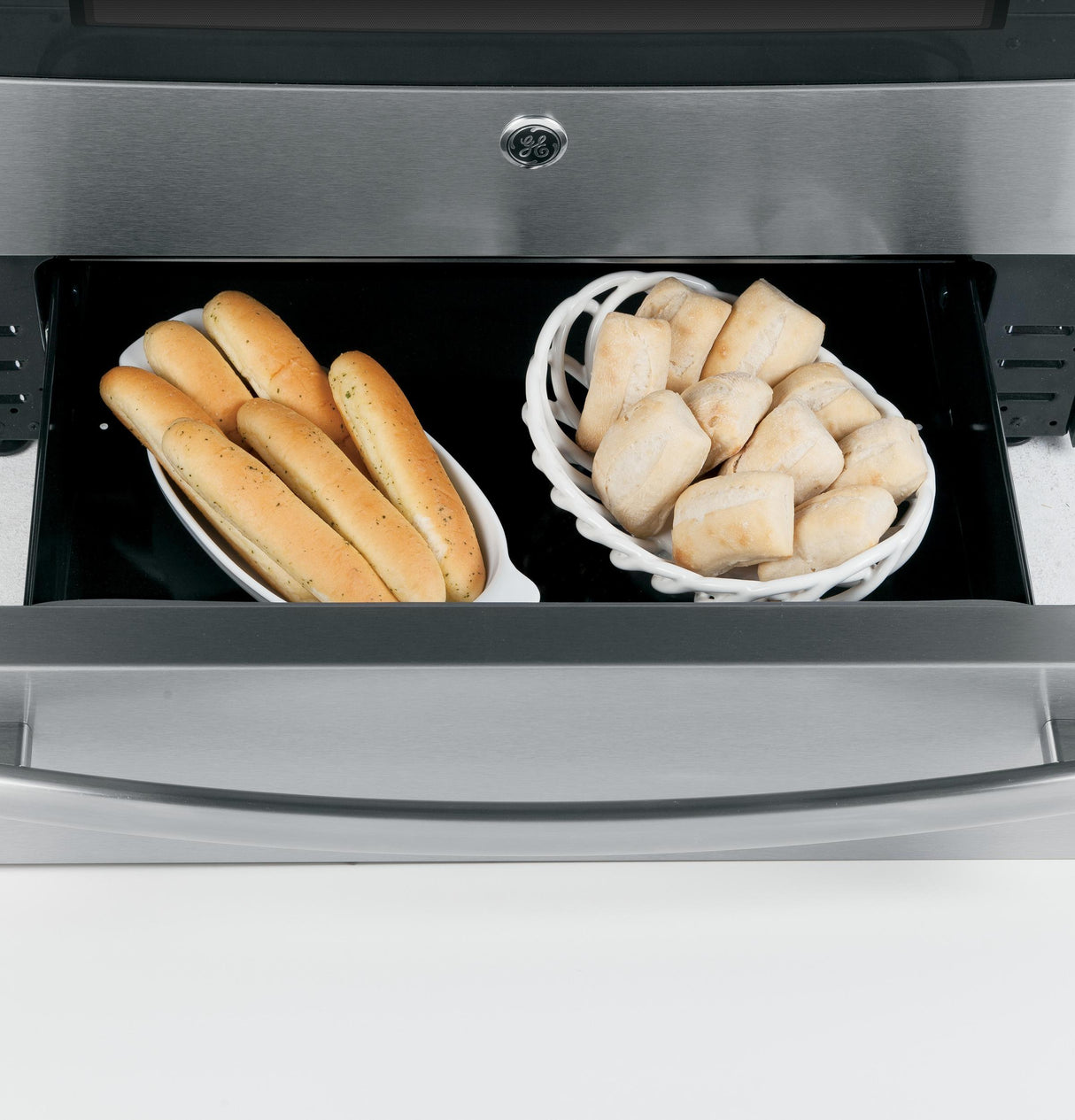 GE Profile™ Series 30" Dual Fuel Slide-In Front Control Range with Warming Drawer