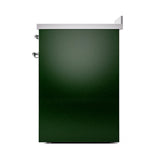 ILVE UNI304QNMPEGC Nostalgie II Noblesse 30 inch Induction Range (Solid Door, Emerald Green, Chrome)