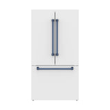 36 Inch French Door Counter Depth Refrigerator With Ice Maker - White/blue  Gordon Ramsay Series