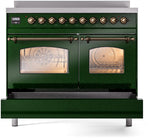 Nostalgie II 40 Inch Electric Freestanding Range in Emerald Green with Bronze Trim