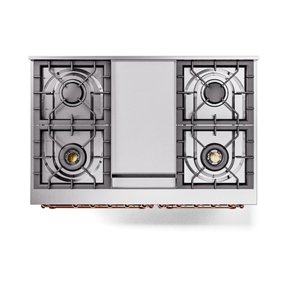 ILVE UND40FQNMPEGP Nostalgie II Noblesse 40 inch Dual Fuel Range (Natural Gas, Solid Door, Emerald Green, Copper)