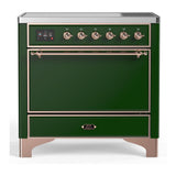 ILVE UMIB36QNR3EGP Majestic III 36 inch Induction Range with 6 Elements, 3.5 cu. ft. Total Oven Capacity (Solid Door, Emerald Green, Copper)