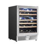 Avanti Dual-Zone Wine Cooler, 49 Bottle Capacity, in Stainless Steel with Wood Accent Shelving (WCR496DS)