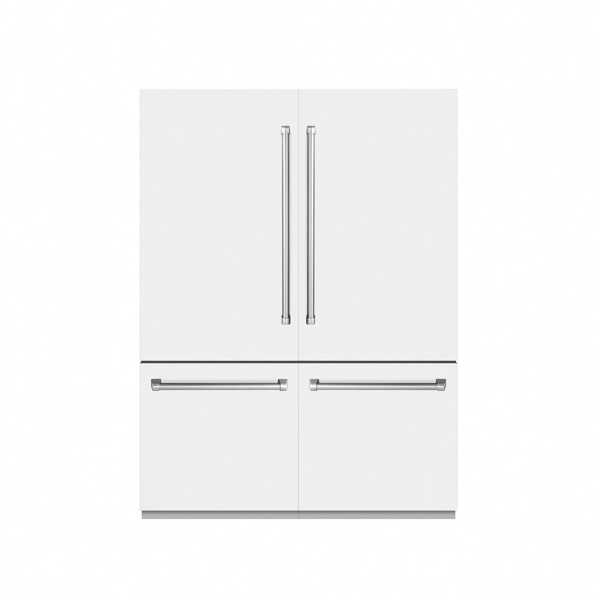 ZLINE 60 in. 32.2 cu. ft. French Door Built-In Bottom Freezer Refrigerator with Water Dispensers and Ice Makers in White Matte with Graphite Gray Interior (GRBIV-WM-60)