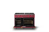 48"W. Sealed Burner Gas Range (Burner: 8b, Finish: Valentine, Trim: Brushed Brass, Fuel: Natural Gas)