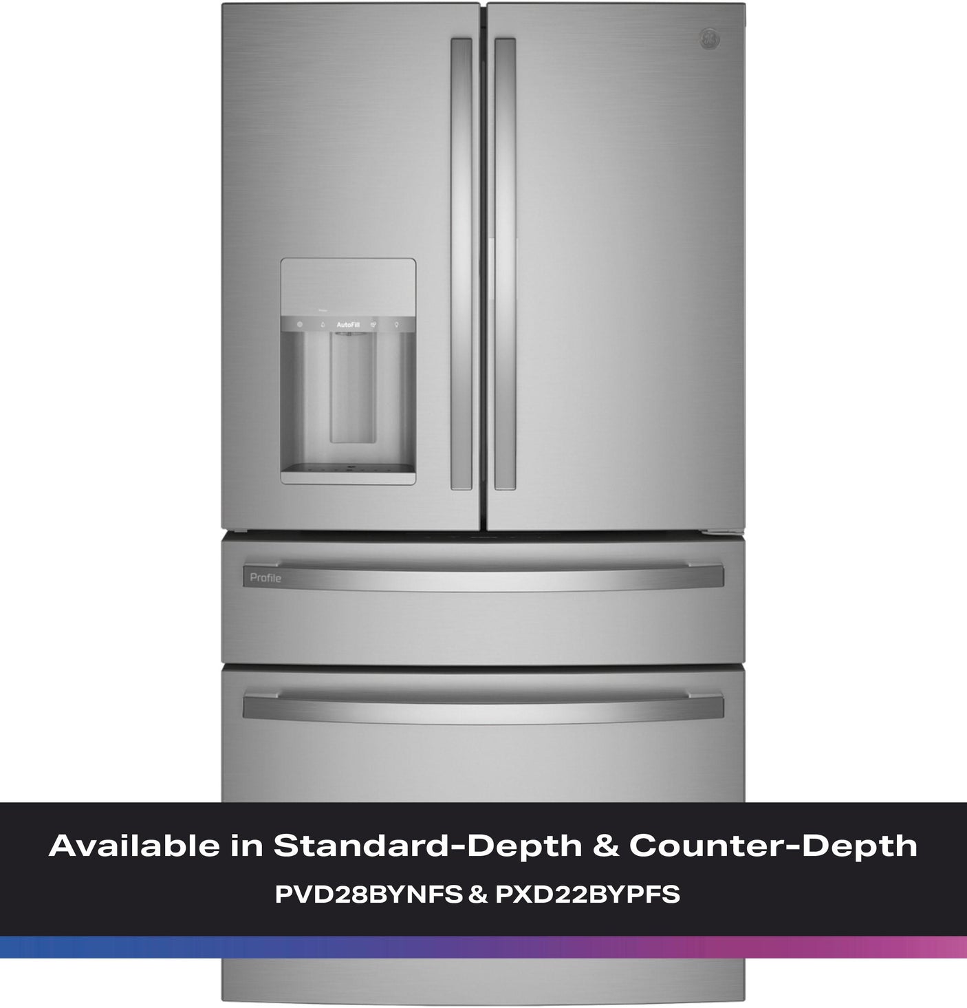 GE Profile™ 22.4 Cu. Ft. Smart Counter-Depth Fingerprint Resistant 4-Door French-Door Refrigerator with Door In Door