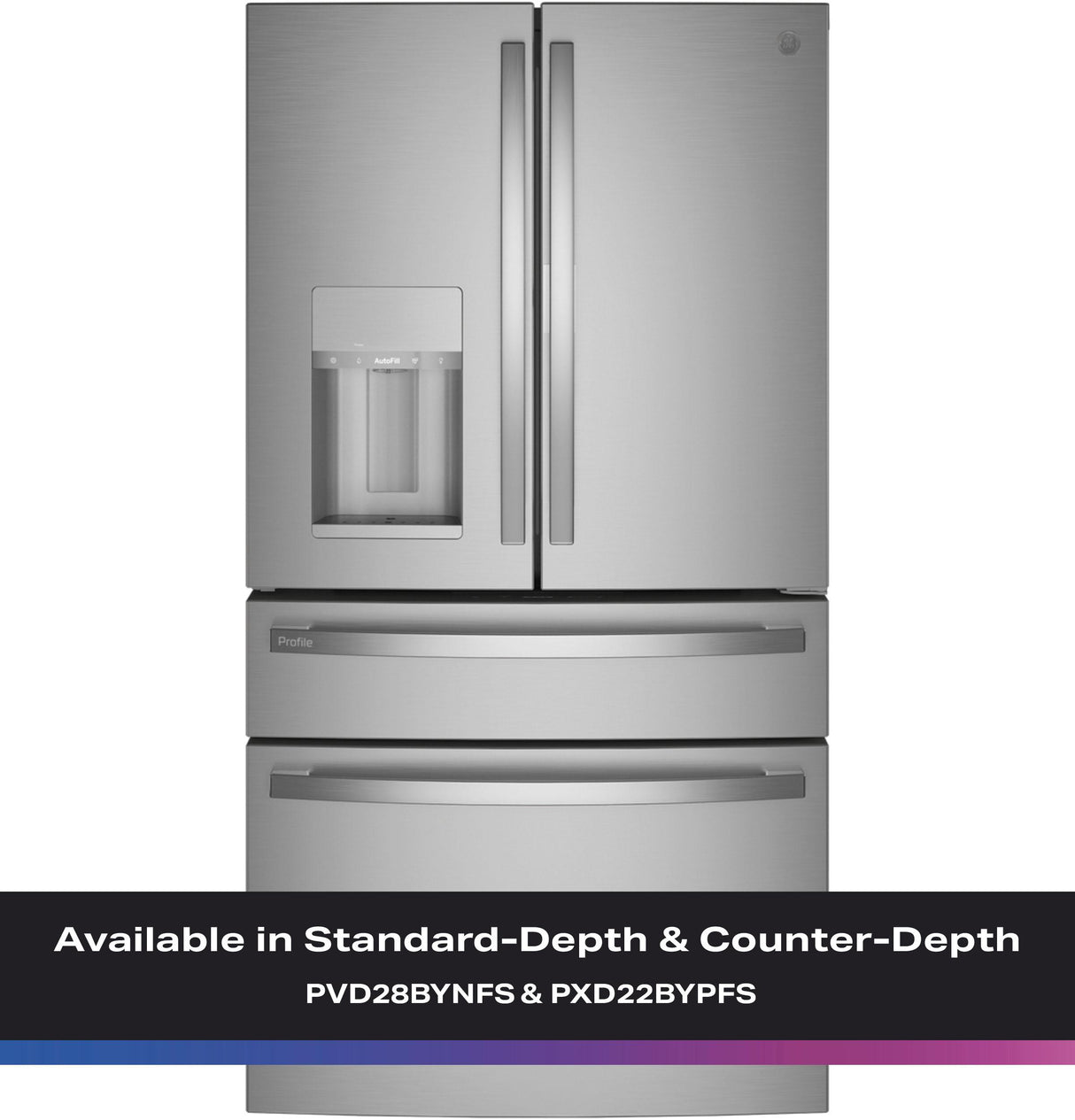 GE Profile™ 22.4 Cu. Ft. Smart Counter-Depth Fingerprint Resistant 4-Door French-Door Refrigerator with Door In Door