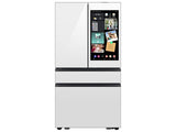 Bespoke 23 cu. ft. Counter Depth 4-Door French Door Refrigerator with AI Family Hub™+ AI Vision Inside™ in White Glass