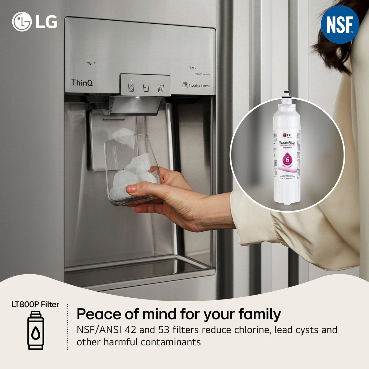 LG LT800P - 6 Month / 200 Gallon Capacity Replacement Refrigerator Water Filter