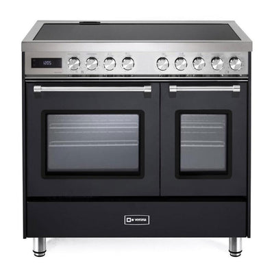 Verona VUFSEE365DE 36 inch Ultima Double Oven Electric Range with 5 Radiant Elements, 4.1 cu. ft. Total Oven Capacity (Matte Black)