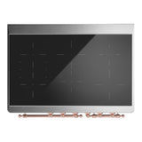 ILVE UMDIB40NR3BKP Majestic III 40 inch Induction Range with 6 Elements, 3.82 cu. ft. Total Oven Capacity (Triple Glass Door, Glossy Black, Copper)