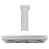 ZLINE 48 in. Convertible Fingerprint Resistant DuraSnow Stainless Steel Range Hood with Stainless Steel Handle (KB4SNX-48) [Color: White Matte Shell]