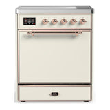 ILVE UMIB30QNR3AWP Majestic III 30 inch Induction Range with 4 Elements, 4 cu. ft. Oven Capacity (Solid Door, Antique White, Copper)