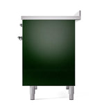 ILVE UNDI406QNMPEGC Nostalgie II Noblesse 40 inch Induction Range (Solid Door, Emerald Green, Chrome)