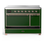 ILVE UMIB48QNR3EGP Majestic III 48 inch Induction Range with 6 Elements, 5.02 cu. ft. Total Oven Capacity (Solid Door, Emerald Green, Copper)