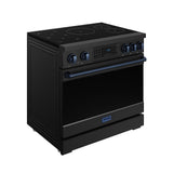 36 Inch Professional Induction Range With Tilt Panel Touch Control In Black and Blue  Gordon Ramsay Series
