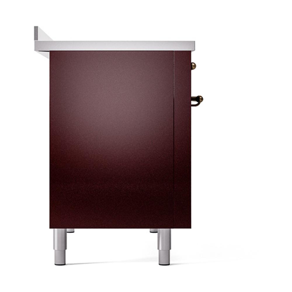 ILVE UNI486QNMPBUB Nostalgie II Noblesse 48 inch Induction Range (Solid Door, Burgundy, Burnished)