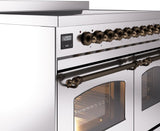 Nostalgie II 40 Inch Electric Freestanding Range in Stainless Steel with Bronze Trim
