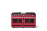 60"W.Dual Fuel Range (Finish: Valentine, Trim: Polished Chrome, Fuel: Natural Gas)