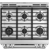 GE Cafe™ Series 30" Slide-In Front Control Gas Double Oven with Convection Range