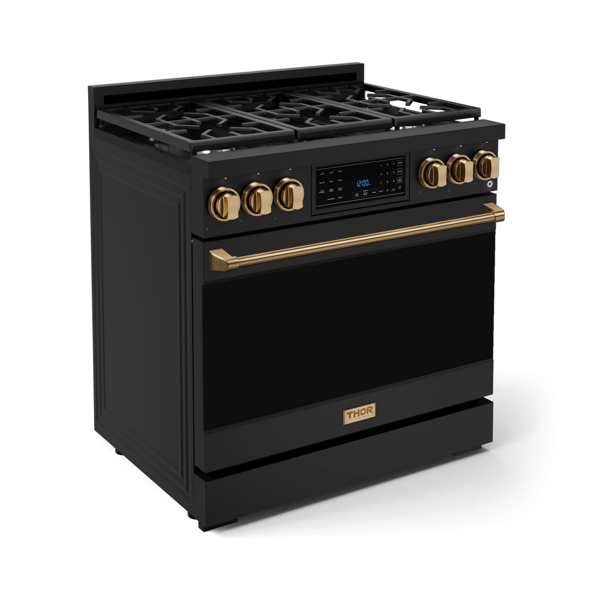 36 Inch Professional Gas Range With Tilt Panel Touch Control In Black/bronze  Gordon Ramsay Series