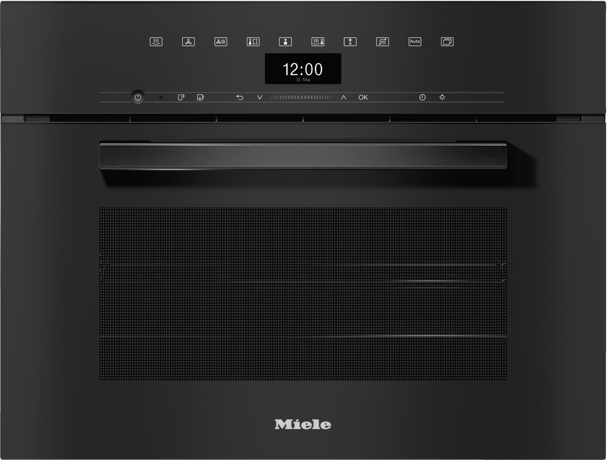 DGC 7440 AM Obsidian Black - 24" Compact Combi-Steam Oven XL for steam cooking, baking, roasting with networking + BrilliantLight.