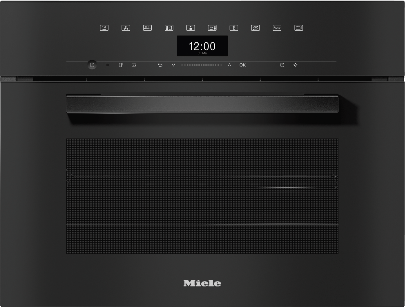 DGC 7440 AM Obsidian Black - 24" Compact Combi-Steam Oven XL for steam cooking, baking, roasting with networking + BrilliantLight.