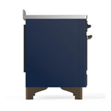 ILVE UMIB48QNR3MBB Majestic III 48 inch Induction Range with 6 Elements, 5.02 cu. ft. Total Oven Capacity (Solid Door, Midnight Blue, Burnished)