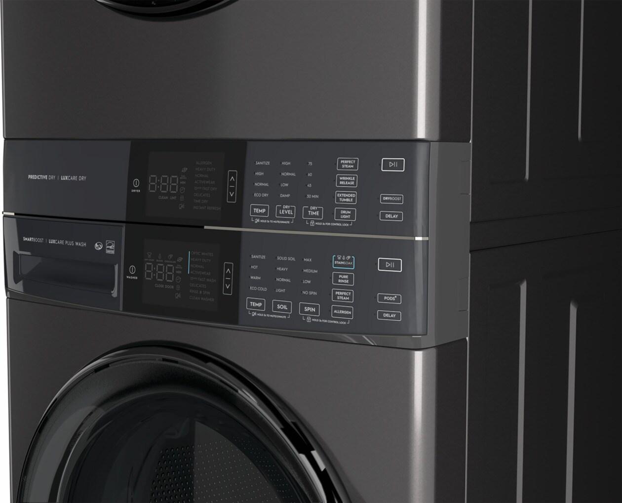 Laundry Tower Single Unit Front Load 4.5 Cu. Ft. Washer & 8 Cu. Ft. Electric Dryer