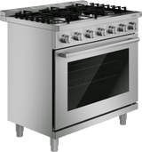 500 Series, Dual fuel freestanding range, 36'', Stainless steel