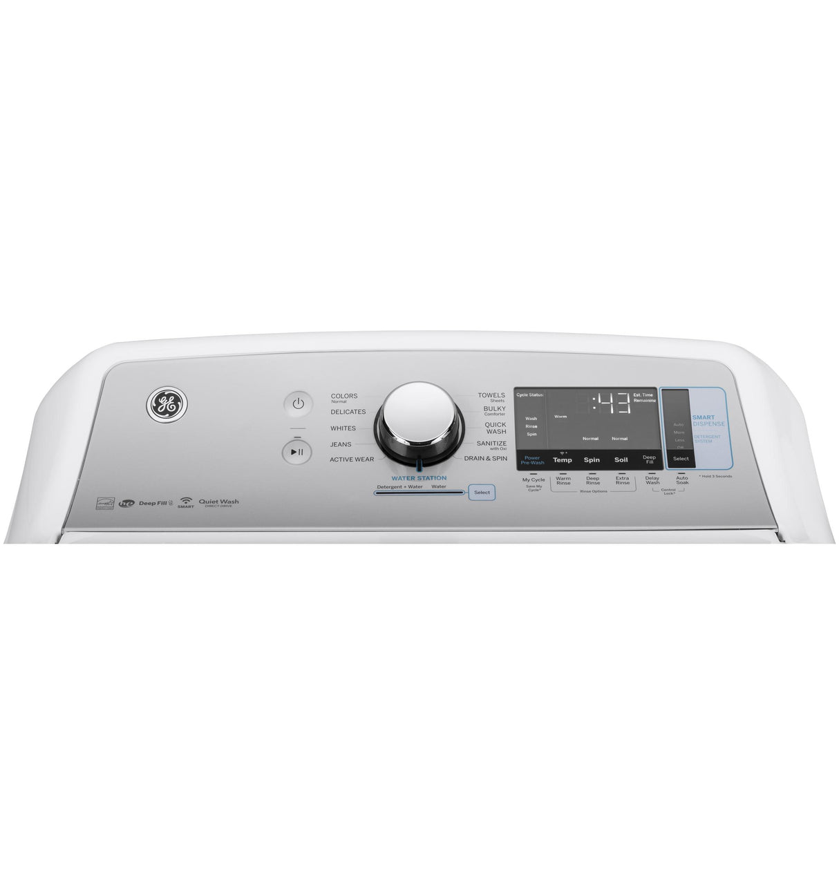 GE® ENERGY STAR® 5.0 cu. ft. Capacity Smart Washer with Sanitize w/Oxi and SmartDispense