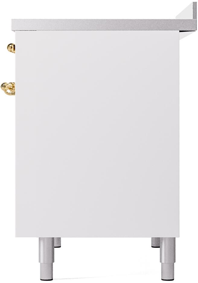 Nostalgie II 40 Inch Electric Freestanding Range in White with Brass Trim