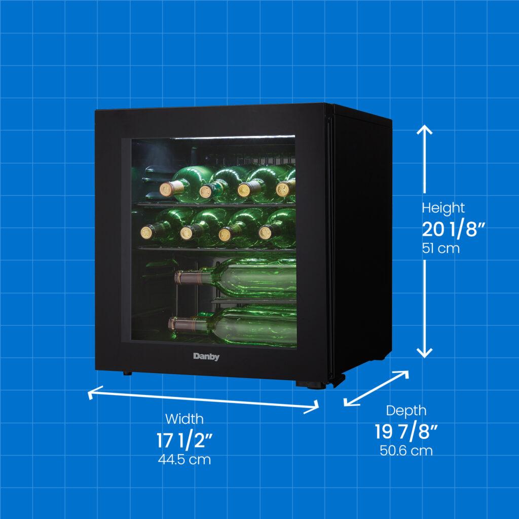 Danby 16 Bottle Free-Standing Wine Cooler in Black