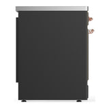 ILVE UMIB30NR3MGP Majestic III 30 inch Induction Range with 4 Elements, 4 cu. ft. Oven Capacity (Triple Glass Door, Graphite Matte, Copper)