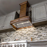 ZLINE 36 in. Wooden Wall Mount Range Hood in Walnut - Includes Remote Motor